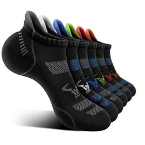 6Pairs-Ankle Athletic Wicking Cushioned for Men Walking-Arch Compression…